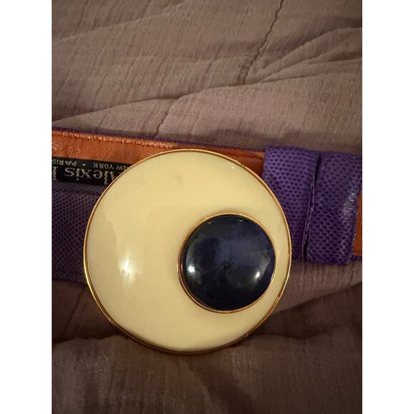 Alexis Kirk Womens Belt Purple Leather Two-Tone Design  display picture 1